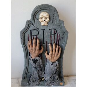 Vintage paper magic AS IS Tombstone Rip Halloween scary prop nails blood